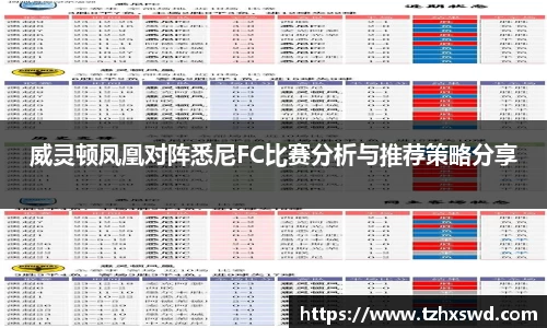 威灵顿凤凰对阵悉尼FC比赛分析与推荐策略分享