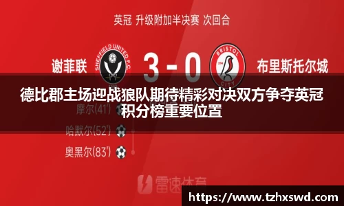 德比郡主场迎战狼队期待精彩对决双方争夺英冠积分榜重要位置